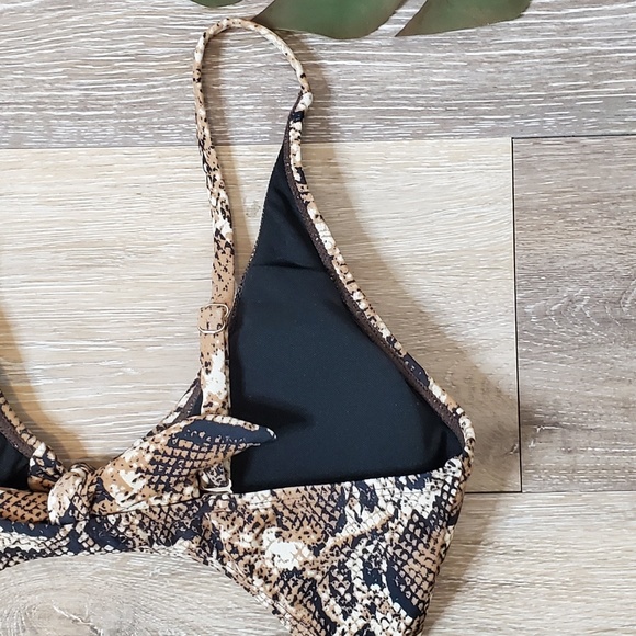 SEXY BROWN SNAKE PRINT SWIMWEAR - Picture 6 of 8